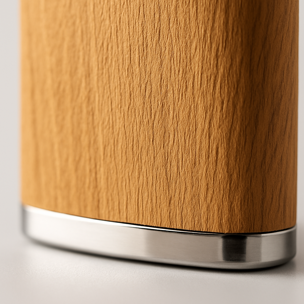 SET MINI LICORERA WHISKEY NOMAD – DISEÑO MADERA + 4 VASOS + EMBUDO