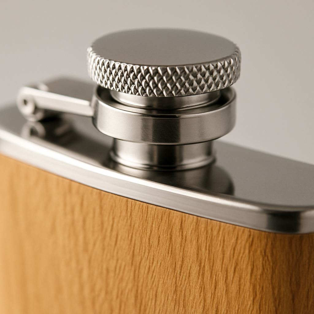 SET MINI LICORERA WHISKEY NOMAD – DISEÑO MADERA + 4 VASOS + EMBUDO