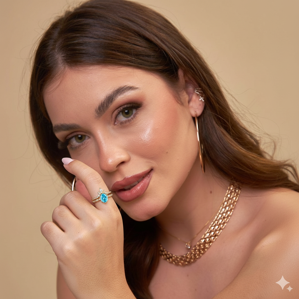 🎁REGALO PERFECTO! SET X2 ANILLO DE PROMESA CIELO💙