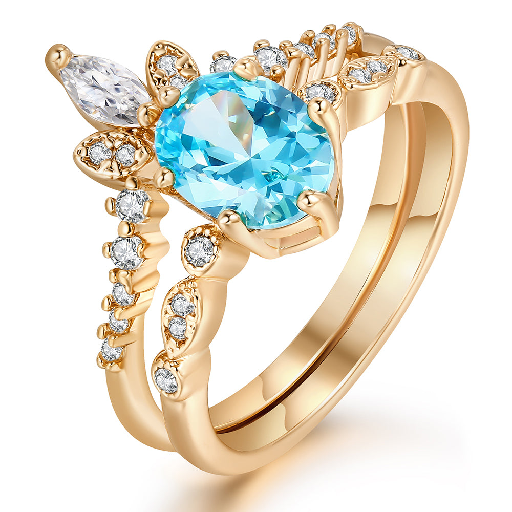 🎁REGALO PERFECTO! SET X2 ANILLO DE PROMESA CIELO💙