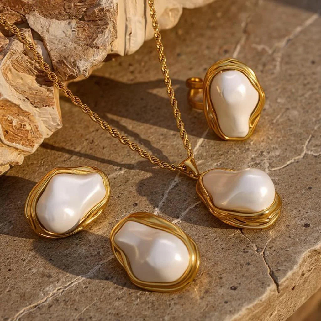 🌹JOYERÍA FRANCESA🌹SET PERLAS BARROCAS