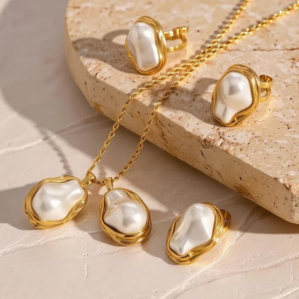 🌹JOYERÍA FRANCESA🌹SET PERLAS BARROCAS