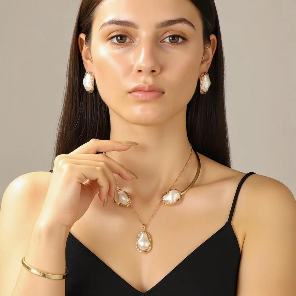 🌹JOYERÍA FRANCESA🌹SET PERLAS BARROCAS