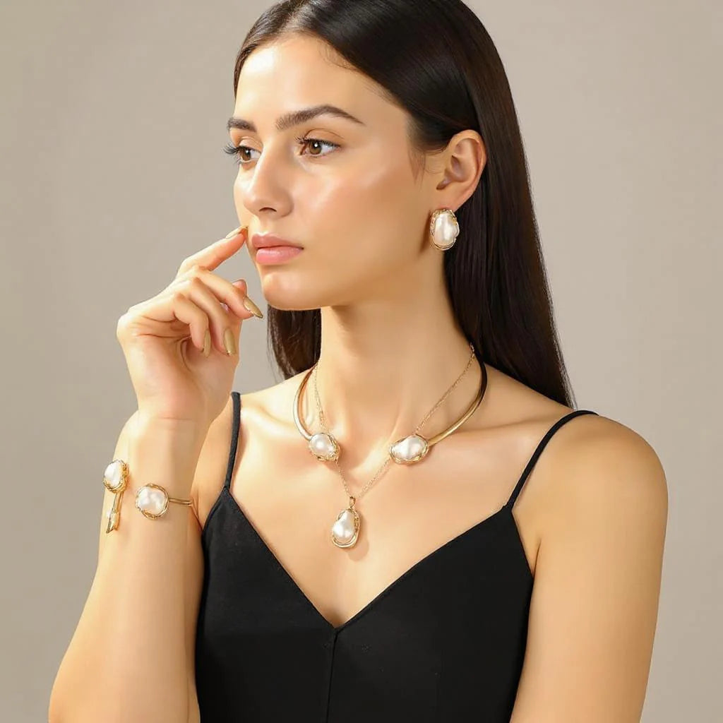 🌹JOYERÍA FRANCESA🌹SET PERLAS BARROCAS