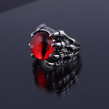 SET OJO DE DRAGÓN · Set x4 Anillos Garra Ojo de Dragón · Gótico Unisex