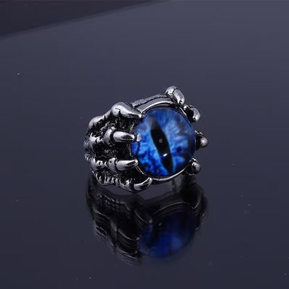 SET OJO DE DRAGÓN · Set x4 Anillos Garra Ojo de Dragón · Gótico Unisex