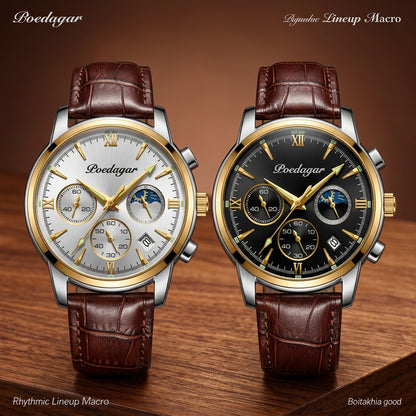 SET DUO CAVALIER™ · 2 Relojes Hombre Correa Cuero · Luxury Edition