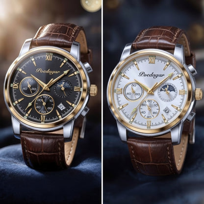 SET DUO CAVALIER™ · 2 Relojes Hombre Correa Cuero · Luxury Edition