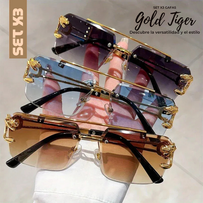 🔥OFERTA LIMITADA🔥SET X3 GAFAS GOLD TIGER