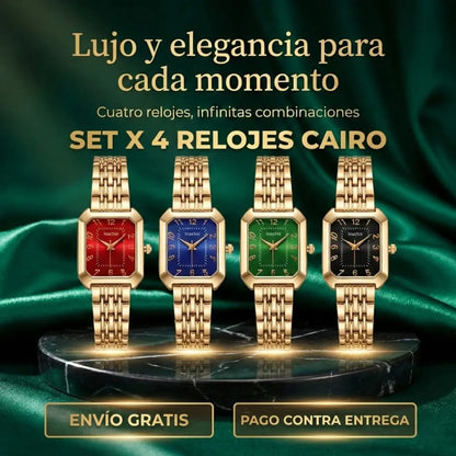 OFERTA ESPECIAL! Set x4 Relojes Cairo para Mujer