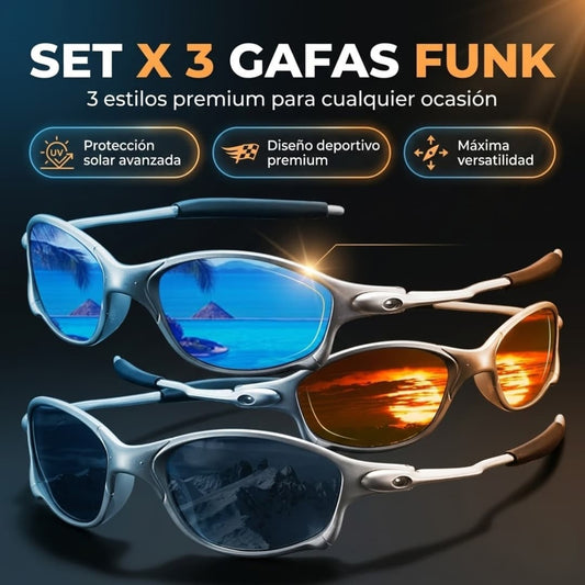 🔥SET X 3 GAFAS FUNK – ESTILO PREMIUM AL MEJOR PRECIO