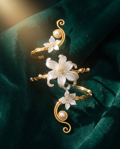 BRAZALETE NINFA™ · Brazalete de Brazo Flores de Perla · Accesorio Mujer Exclusivo
