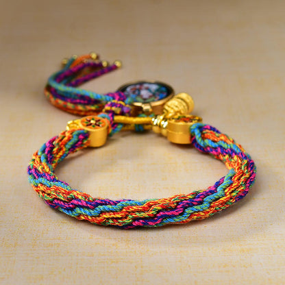 PULSERA KUAN YIN™ — Amuleto Tibetano · 5 Poderes · Tejida a Mano