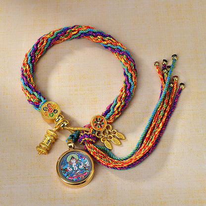 PULSERA KUAN YIN™ — Amuleto Tibetano · 5 Poderes · Tejida a Mano