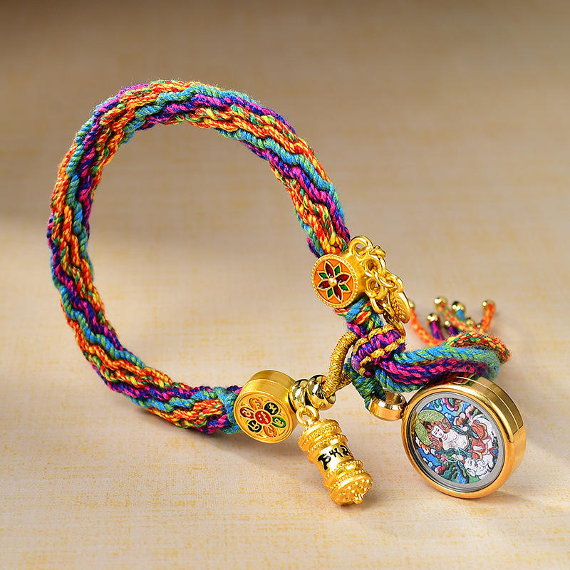 PULSERA KUAN YIN™ — Amuleto Tibetano · 5 Poderes · Tejida a Mano