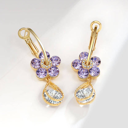 JOYERIA ITALIANA! ARETES FLOR DE CRYSTAL