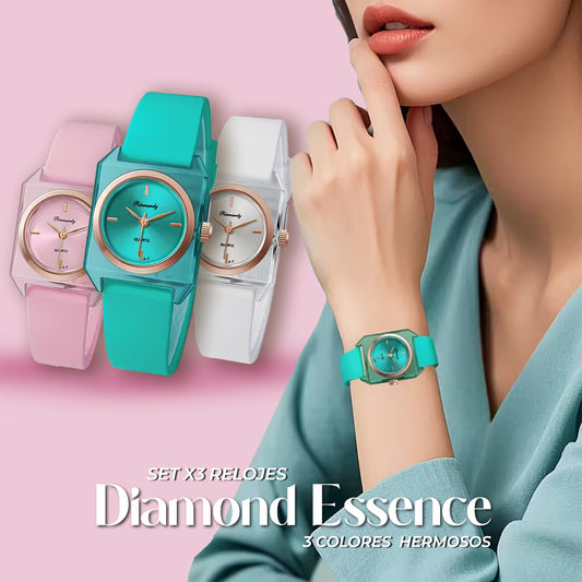 💥OFERTA DEL MES💥SETX3 RELOJES DIAMOND ESSENCE💎