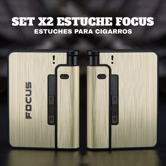 IMPORTADO!  SET X 2 ESTUCHES PARA CIGARROS FOCUS LIGHTER CASE