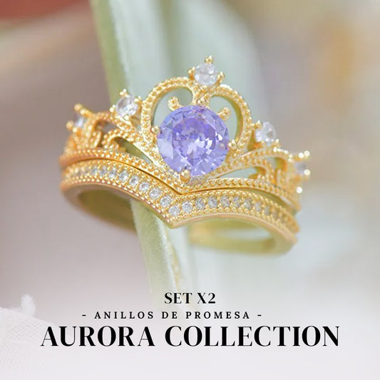 REGALO PERFECTO! SETX2 ANILLOS DE PROMESA AURORA COLLECTION💏