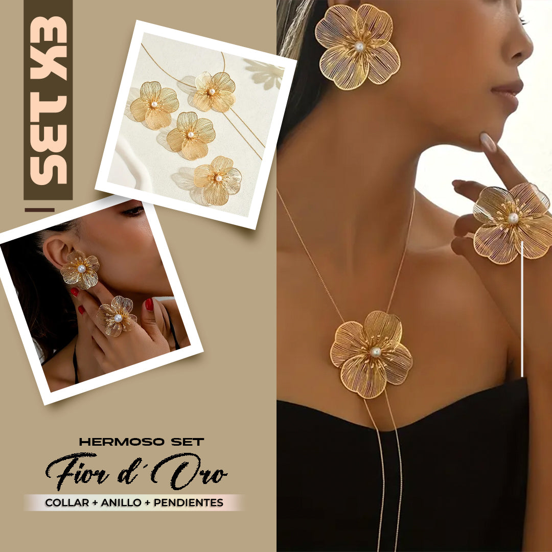 🔥OFERTA LIMITADA🔥SET FIOR D´ORO | Collar + pendientes + anillo