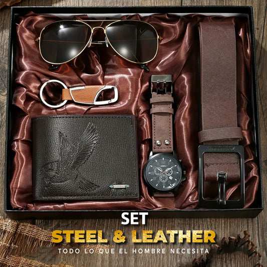 🔥OFERTA LIMITADA🔥SET STEEL & LEATHER®️